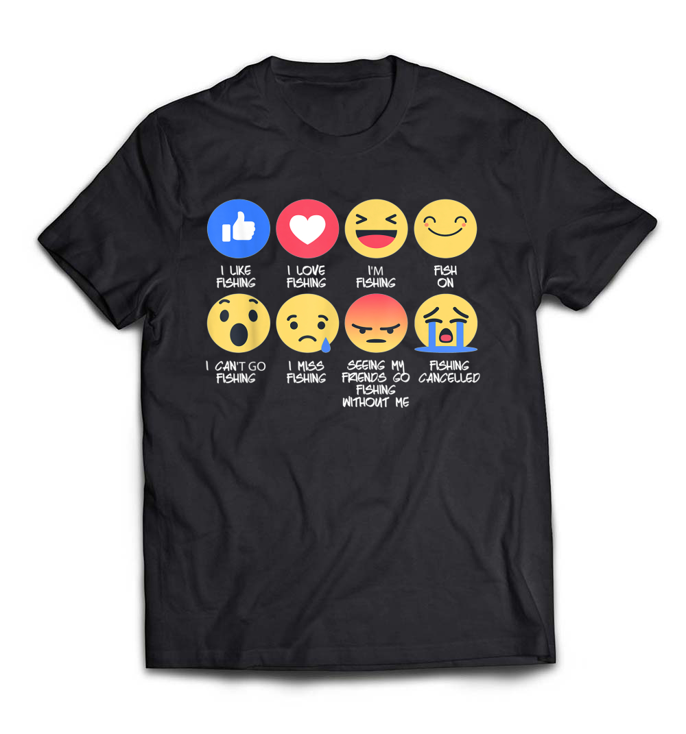 I Love Fishing Funny Fishing Emoji T-Shirt: Celebrate Your Passion with a Smile